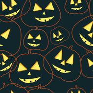 Seamless background with pumpkins Halloween pattern N2