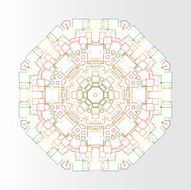 Colorful vector shape square design pattern isolated on gray