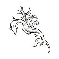 traditional hand drawn floral swirl N29