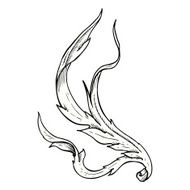 traditional hand drawn floral swirl N30