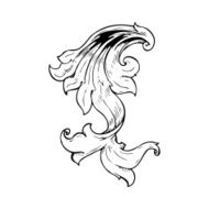 traditional hand drawn floral swirl N35