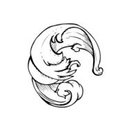 traditional hand drawn floral swirl N36
