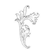 traditional hand drawn floral swirl N38