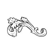 traditional hand drawn floral swirl N41