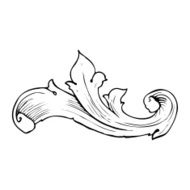 traditional hand drawn floral swirl N43