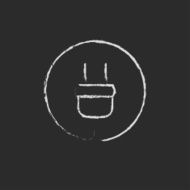 Electrical plug icon drawn in chalk N2