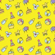 Vector baby seamless pattern for web design or print
