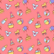 Vector baby seamless pattern for web design or print N2