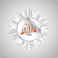 Autumn abstract paper style background circle from papercut leafs