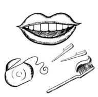 Smile toothbrush and floss sketches
