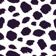 Hand painted seamless animal pattern with brushstrokes Black and white