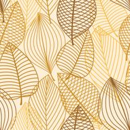 Yellow and brown leaves seamless pattern