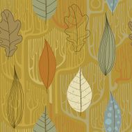 Seamless Pattern with a stylized trees Fall