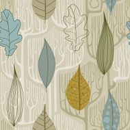 Seamless Pattern with a stylized trees Fall N2