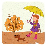 Autumn Girl with umbrella