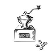 Coffee mill grinder with coffee beans N2