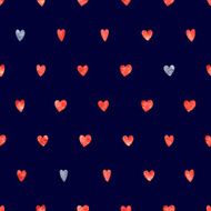 Seamless polka dot hearts pattern