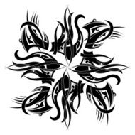 Round tattoo element Vector illustration