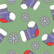 seamless winter Christmas pattern with socks