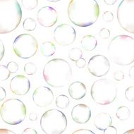 Many soap bubbles on white background seamless pattern