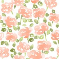 cute watercolor flowers seamless vector pattern N6