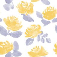 hand drawn watercolor roses vector seamless pattern N2