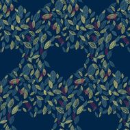 Flying leaves card vector seamless pattern background N3