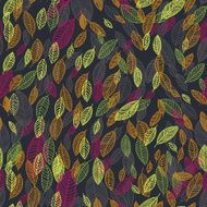 Flying leaves card vector seamless pattern background N5