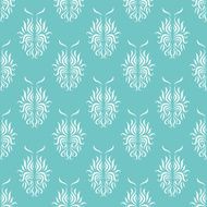 Pattern with abstract elements on turquoise background