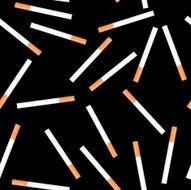 Cigarette seamless on black background