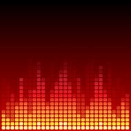 Red and orange digital equalizer vector background
