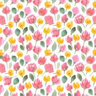 floral watercolor pattern vector background for your design N4
