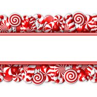 Sweet banner with red and white candies N2