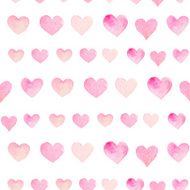 Watercolor seamless pattern with hearts N7
