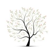 Spring tree with roses for your design