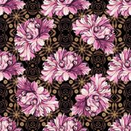 decorative flowers with barocco pattern