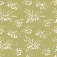 Seamless pattern withhand drawn olive branches