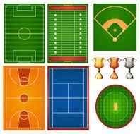 Different sport courts trophy