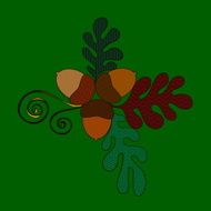 colored oak branch