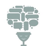 Human head and thoughts concept design