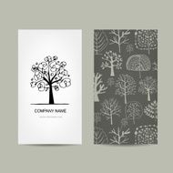 Business card design floral tree