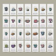 Cards with ornate mugs sketch for your design