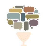 Human head and thoughts concept design N2