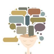 Human head and thoughts concept design N3