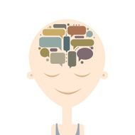 Human head and thoughts concept design N4