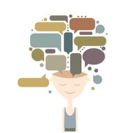 Human head and thoughts concept design N5