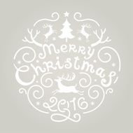 Merry Christmas Vintage Retro Typography Lettering Design Greeting Card N2