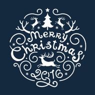 Merry Christmas Vintage Retro Typography Lettering Design Greeting Card N3