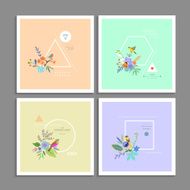 Collection of trendy creative cards