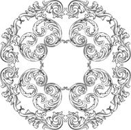 Vintage baroque art rosette nice pattern